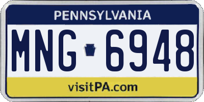 PA license plate MNG6948