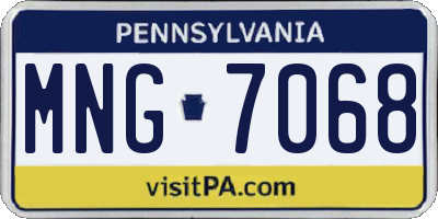 PA license plate MNG7068
