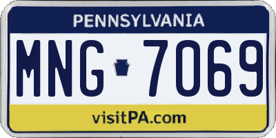 PA license plate MNG7069