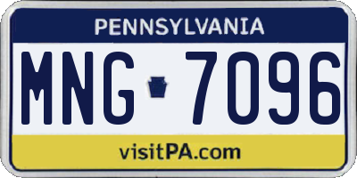 PA license plate MNG7096