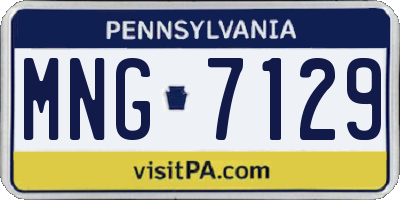PA license plate MNG7129