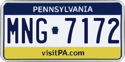PA license plate MNG7172