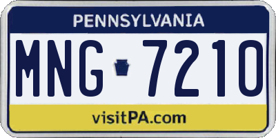 PA license plate MNG7210