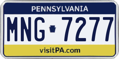 PA license plate MNG7277
