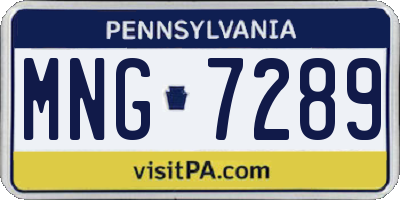 PA license plate MNG7289