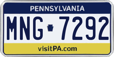 PA license plate MNG7292