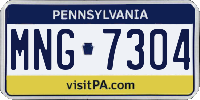 PA license plate MNG7304