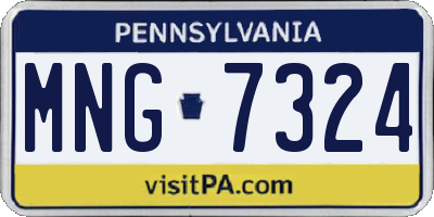 PA license plate MNG7324
