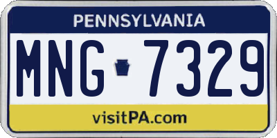 PA license plate MNG7329