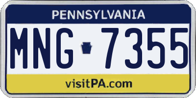 PA license plate MNG7355