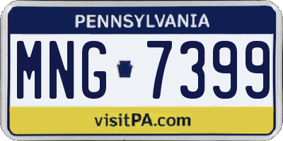 PA license plate MNG7399