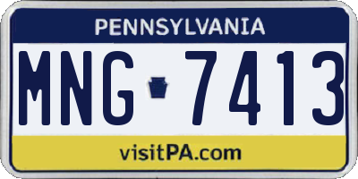 PA license plate MNG7413