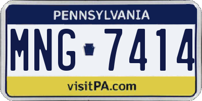PA license plate MNG7414