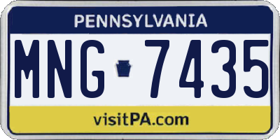 PA license plate MNG7435