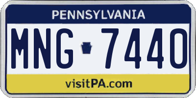 PA license plate MNG7440
