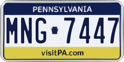 PA license plate MNG7447