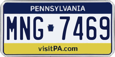 PA license plate MNG7469