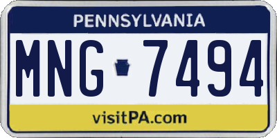 PA license plate MNG7494