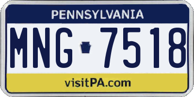 PA license plate MNG7518