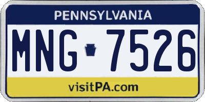 PA license plate MNG7526