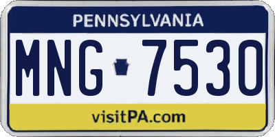 PA license plate MNG7530