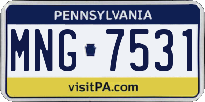 PA license plate MNG7531