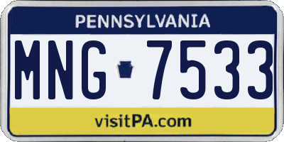 PA license plate MNG7533