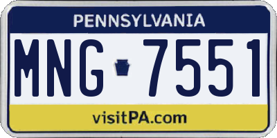 PA license plate MNG7551