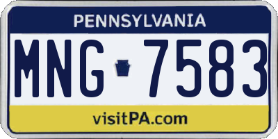 PA license plate MNG7583