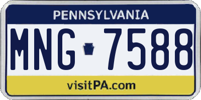 PA license plate MNG7588