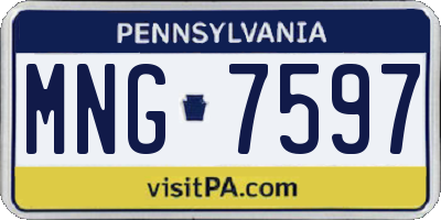 PA license plate MNG7597
