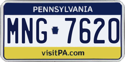 PA license plate MNG7620