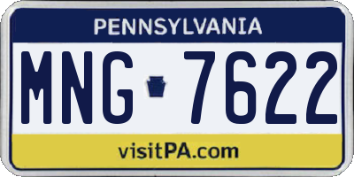 PA license plate MNG7622