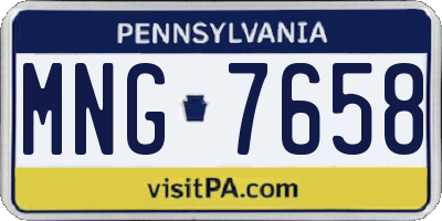 PA license plate MNG7658