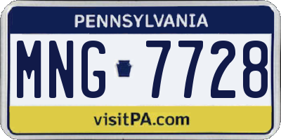 PA license plate MNG7728