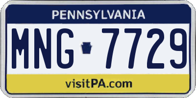PA license plate MNG7729