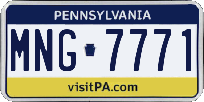 PA license plate MNG7771