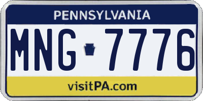 PA license plate MNG7776