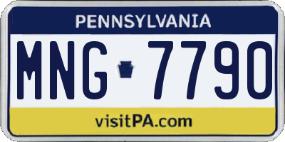 PA license plate MNG7790