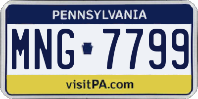PA license plate MNG7799
