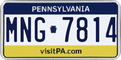 PA license plate MNG7814