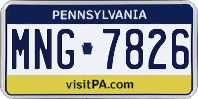 PA license plate MNG7826