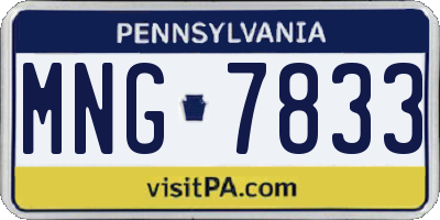 PA license plate MNG7833
