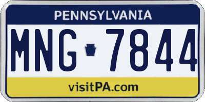 PA license plate MNG7844