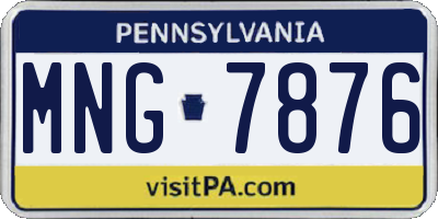 PA license plate MNG7876