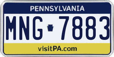 PA license plate MNG7883
