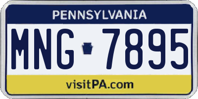 PA license plate MNG7895