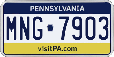 PA license plate MNG7903