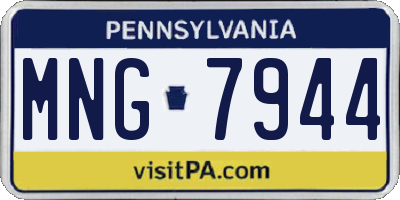PA license plate MNG7944