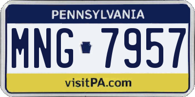 PA license plate MNG7957